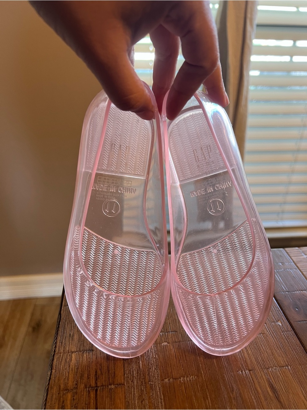 GAP Pink Transparent Jelly Slide Sandals